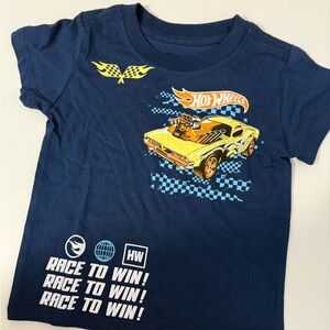Hot Wheels Navy T-Shirt with Race Car Graphic
